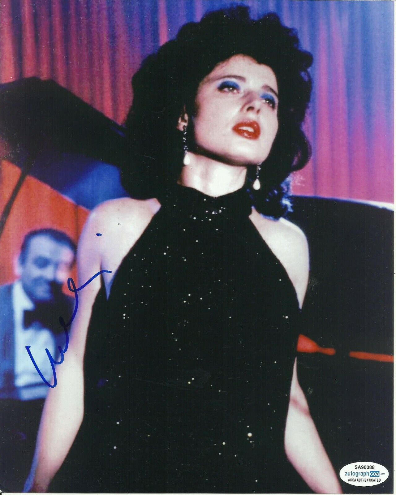 ISABELLA ROSSELLINI SIGNED BLUE VELVET Photo Poster painting UACC REG 242 (1) ALSO ACOA CERTIFIE