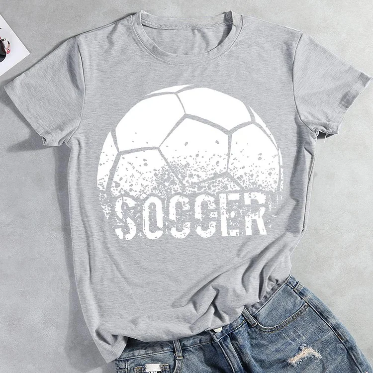 Soccer Round Neck T-shirt-0019076-Annaletters