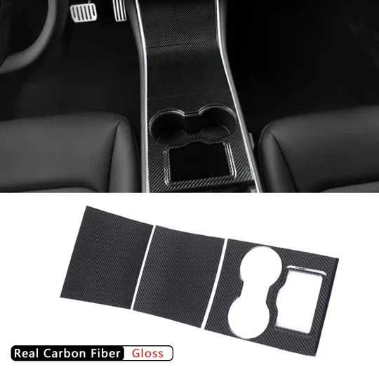 Real Carbon Fiber Center Console Cover for Model 3/Y 2021-2022