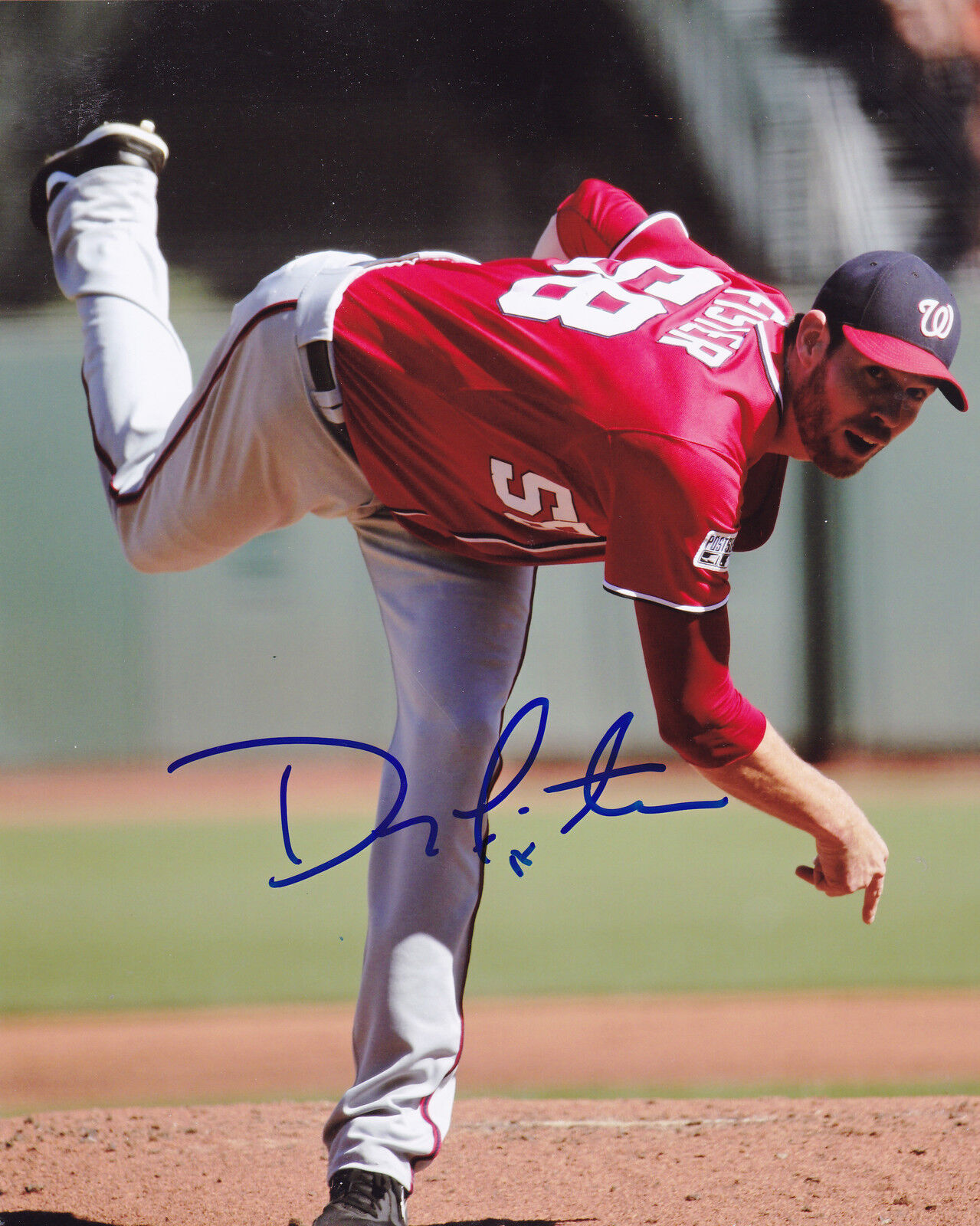 DOUG FISTER WASHINGTON NATIONALS ACTION SIGNED 8x10