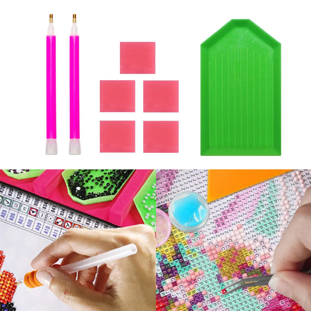 20pcs Diamond Painting Tools Set Drill Pen Glue DIY Rhinestone Picture Kit