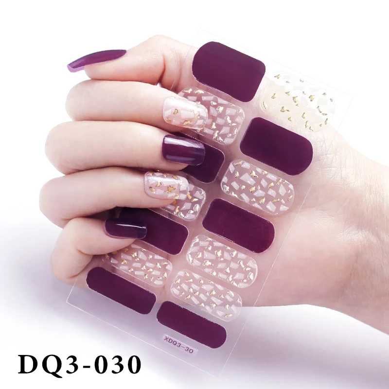Churchf Nail Stickers Fashion Design Nail Polish Stickers Full Cover Nail Decorations for Manicure Self Adhesive Decals for Nails-Nail Inspo