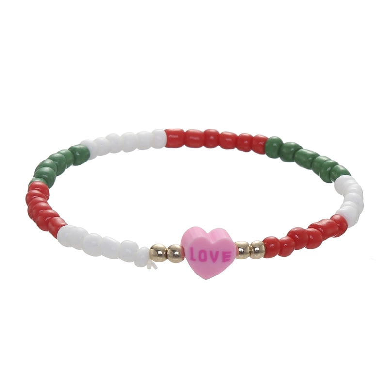 Christmas Bracelet Santa Claus Christmas Tree Peach Heart Snowflake Soft Bracelet