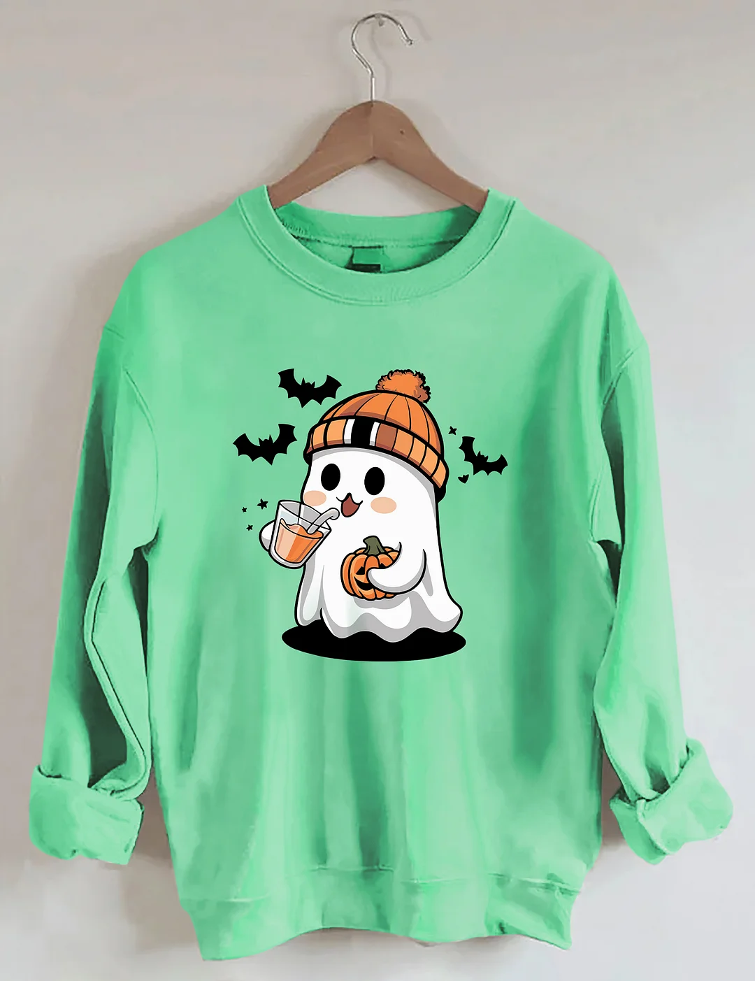 Cute Ghost Drinking Coffee Sweatshirt