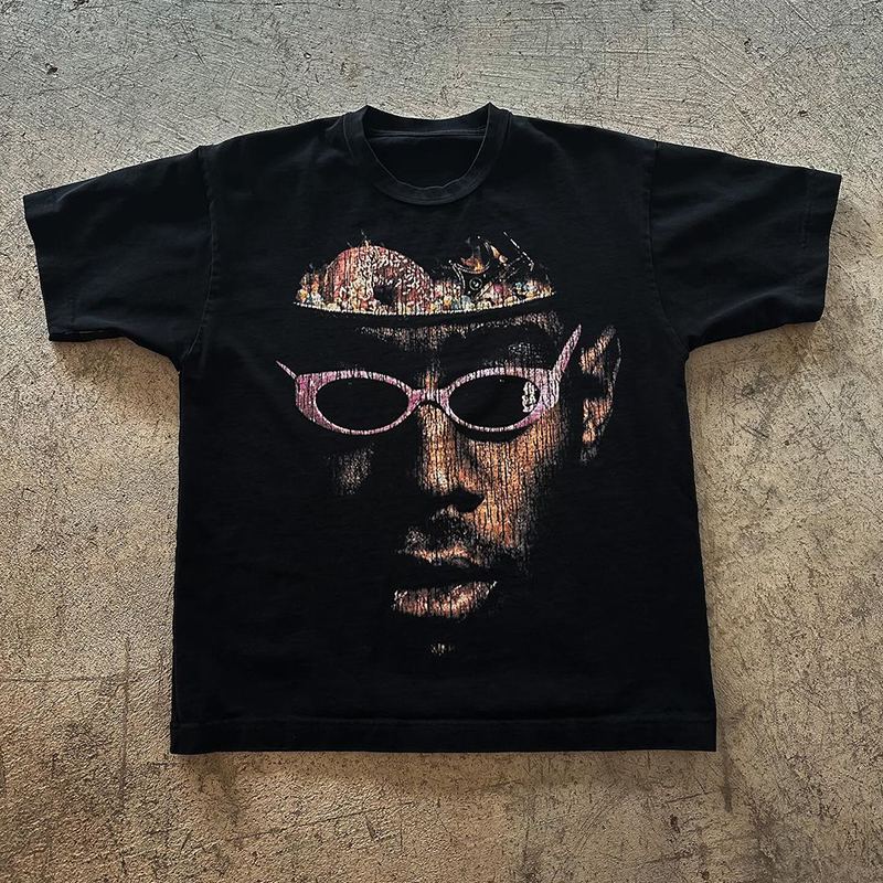 Retro Abstract Face Graphic Hip Hop Worldwide Tee - SOPULA