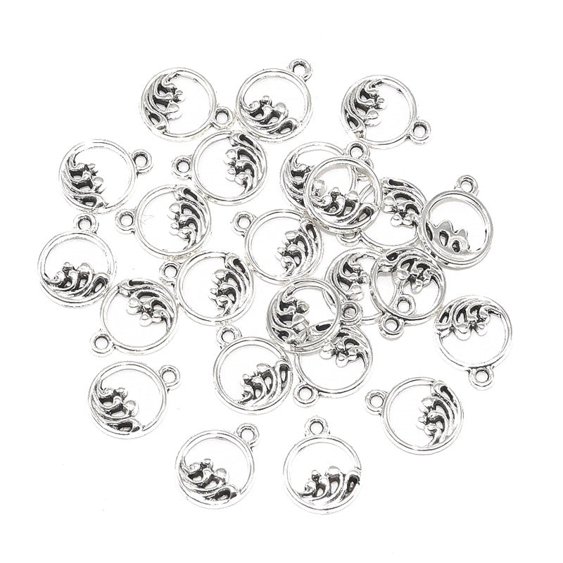 300 Pieces Minimalist Mountain Sea Wave Alloy Plating Jewelry Accessories