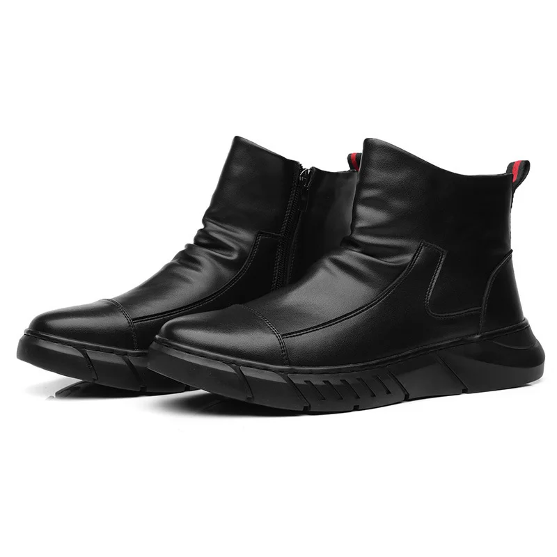 Italian Handmade Genuine Leather Zipper Martin Boots