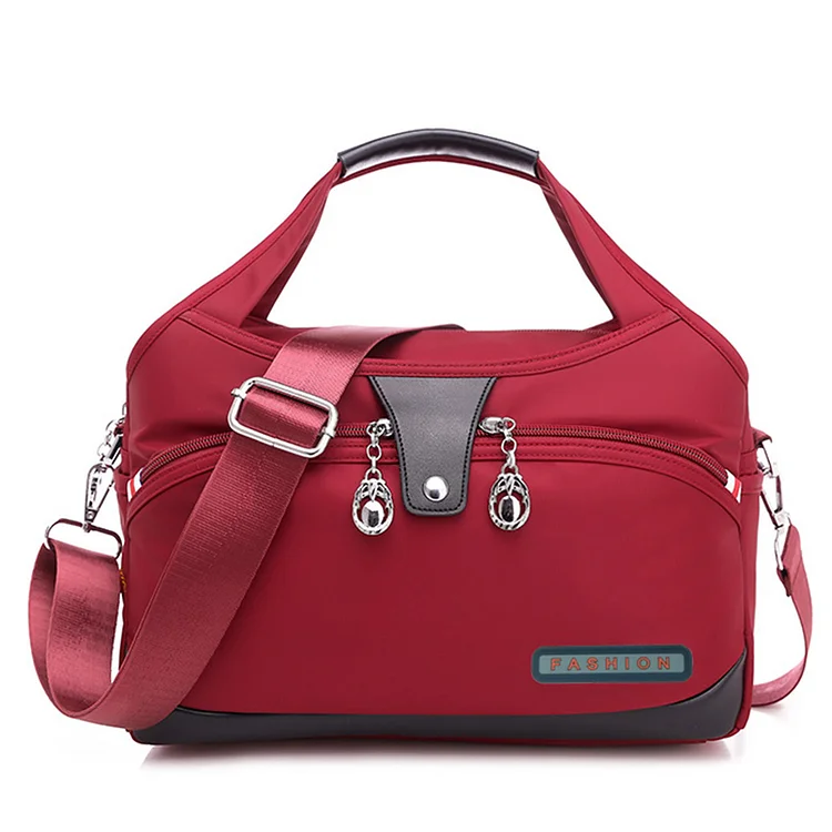 Oxford Messenger Bags Waterproof Anti-Theft Female Shoulder Handbag (Red)
