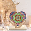  5D DIY Special Shape Diamond Painting Wooden Heart Shape Desk Ornament Decor Kit