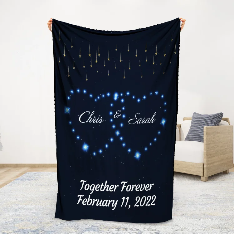 Customized Couple Blanket Engrave Name Forever Together Sweet Gift For Her
