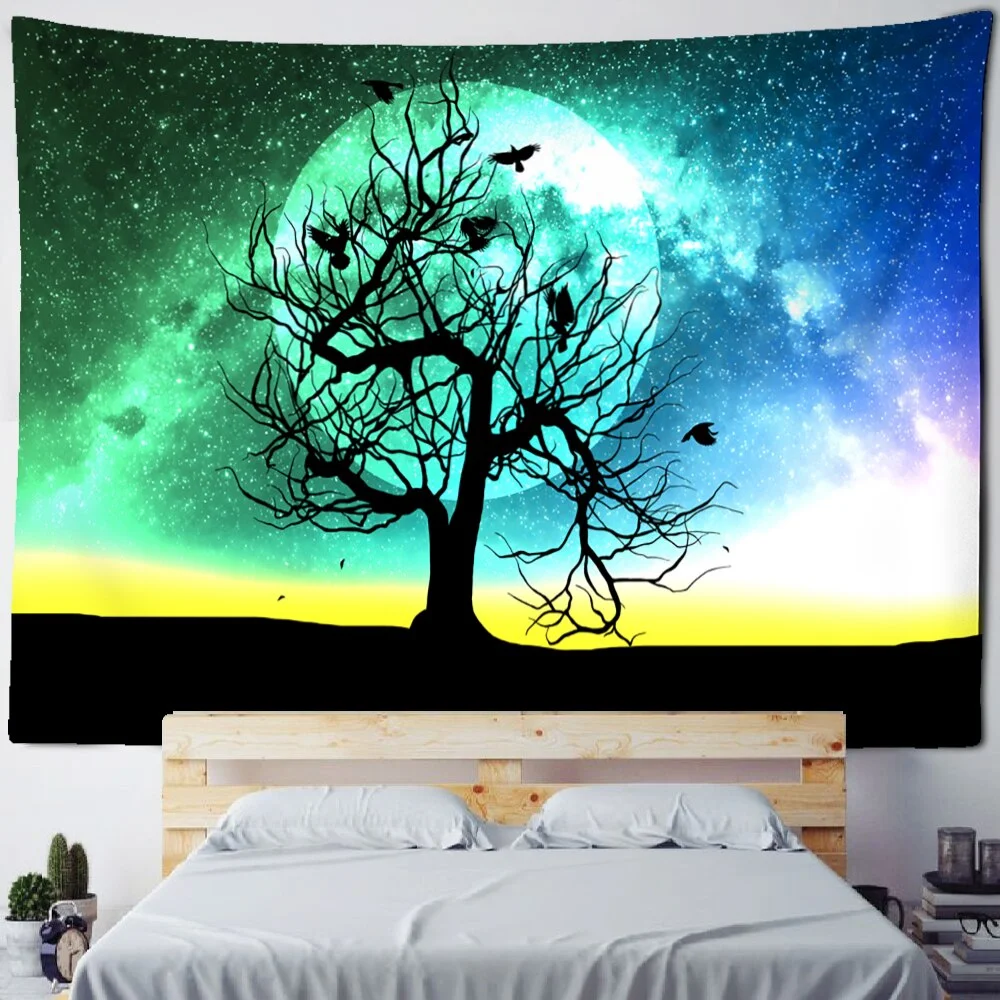 Colorful Tree Of Life Tapestry Wall Hanging Nature Landscape Hippie Tapiz Psychedelic Witchcraft Aesthetics Room Home Decor