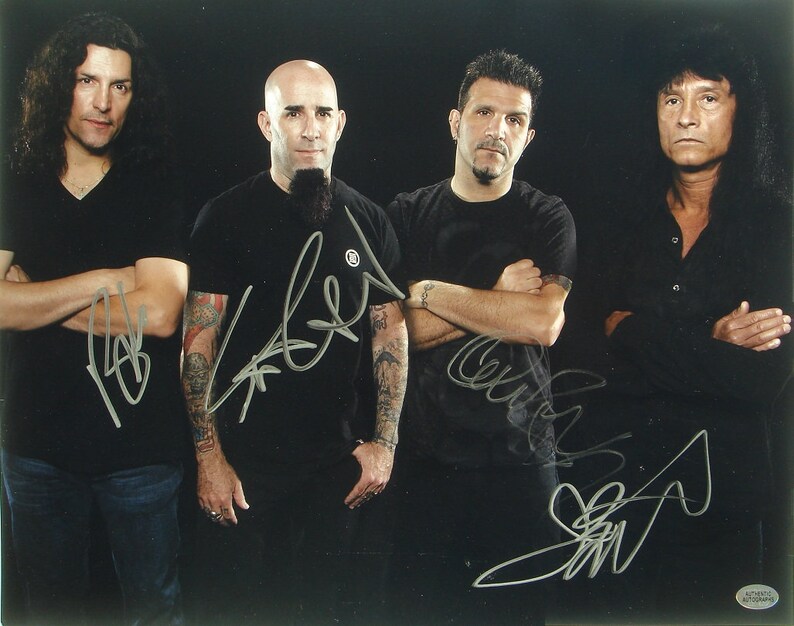 ANTHRAX SIGNED Photo Poster painting X4 Scott Ian, Charlie Benante, Frank Bello, and Joey Belladonna 11x 14 wcoa