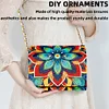 (US Local)DIY Mandala Diamond Art Wooden Coin Pouch with Chain 5D Diamond Painting Purse