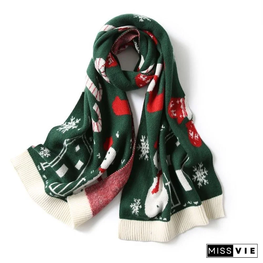 Elk Deer Horn Jacquard Scarf