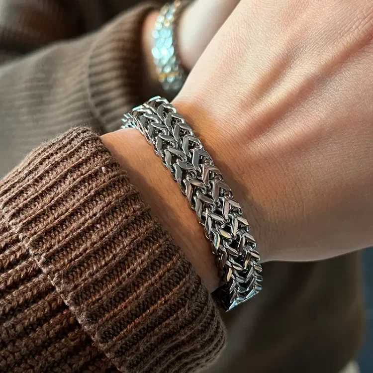 925 Silver Men's Personalized Square Bracelet