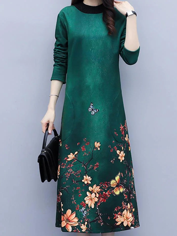 Fashion Plus Velvet Padded Dress