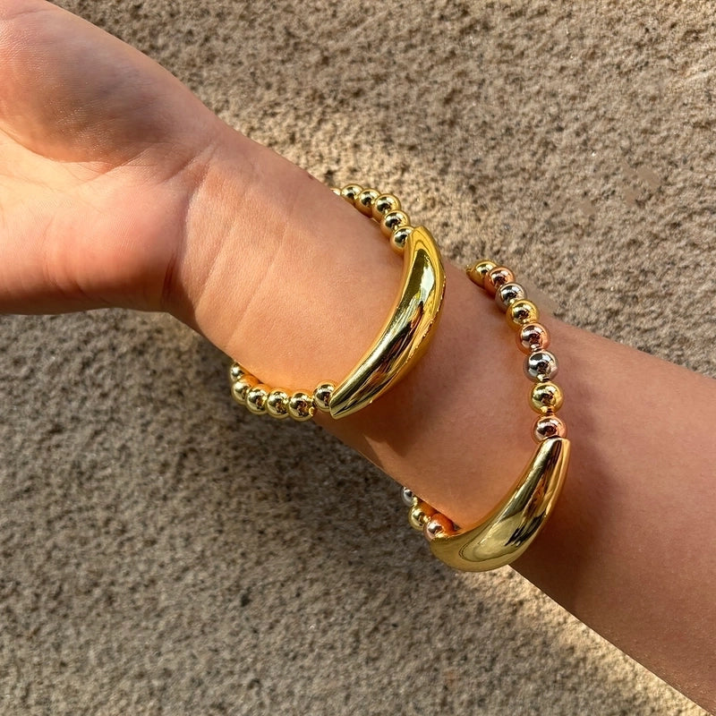 Luxurious Vacation Minimalist Ball Solid Color Copper Beaded Bracelets