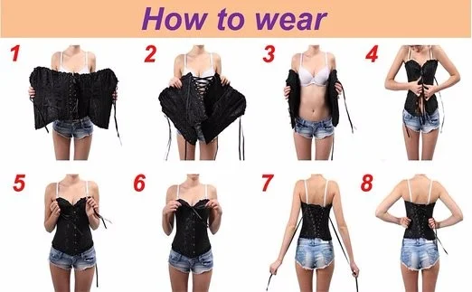 Billionm Sapubonva Corsets and Bustiers Tops Women Sexy White Black Green Vintage Flower Print Overbust Plus Size Lingerie Corselet