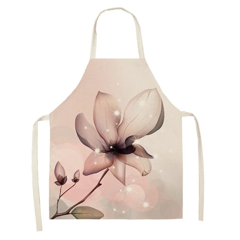Linen Kitchen Apron - Flowers letclo DZ0126