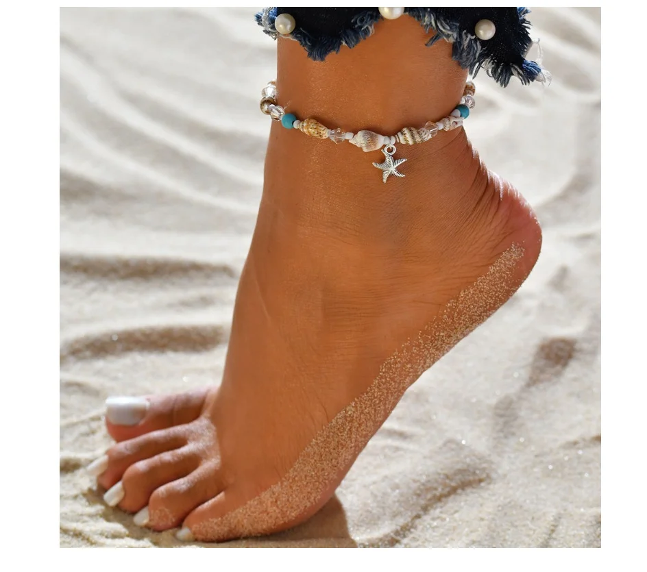 Turquoise Pendant Beach Anklet