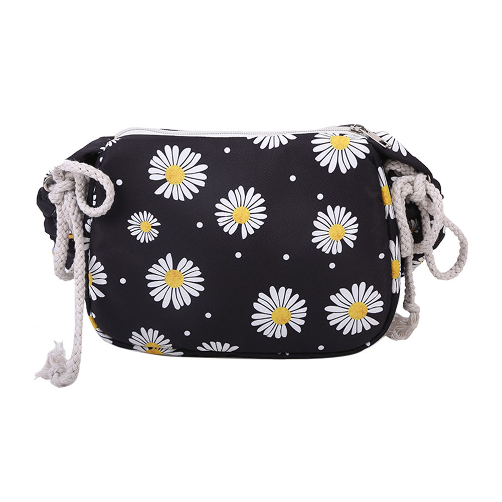 

Daisy Crossbody Bag Women Canvas Pleated Simple Shoulder Handbag, Black, 501 Original