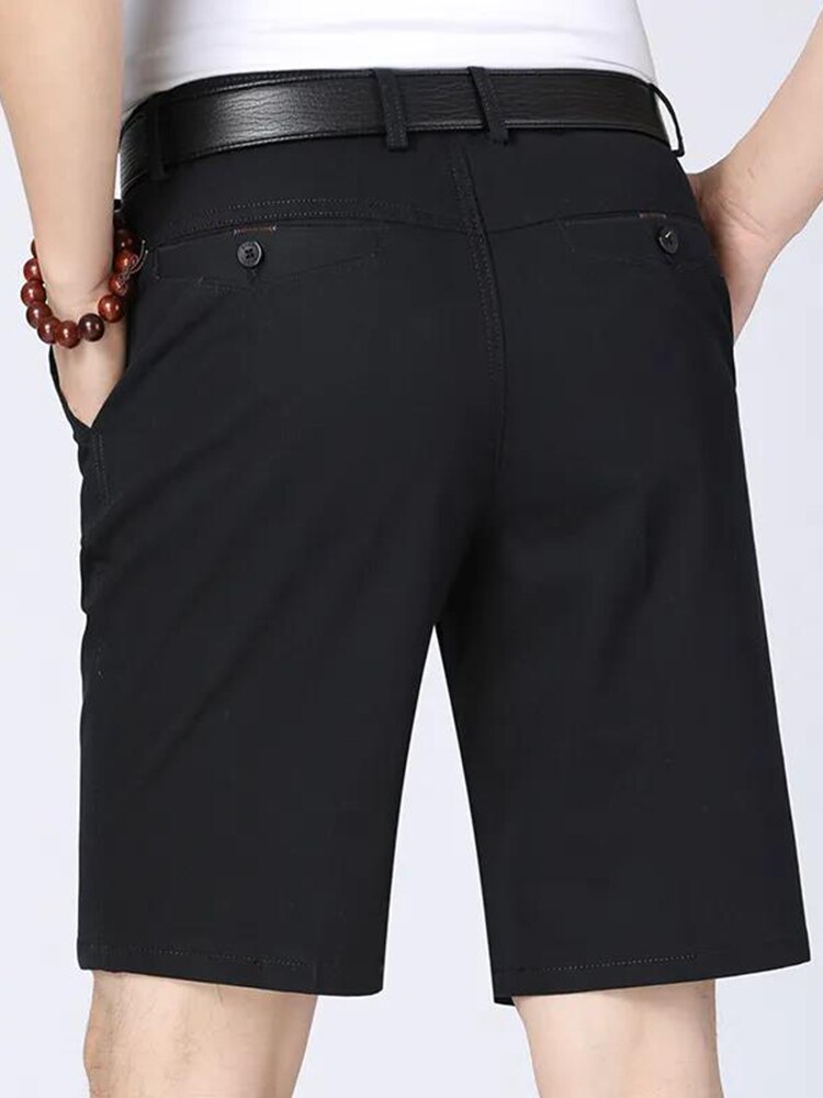 2025 Summer 100% Cotton Shorts Men Knee Length Boardshorts Classic Brand Comfortable Clothing Beach Shorts Male Short Trousers