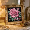 Rosa Rose speziell geformte 5D DIY Teilbohrer Diamanten Punkte Edelsteinkunst-Kits f&uuml;r Erwachsene Anf&auml;nger Wohndekoration Diamanten Gem&auml;lde Edelsteink