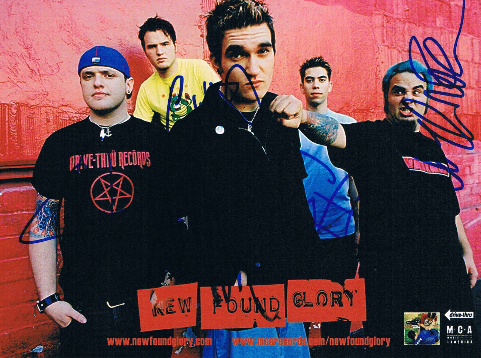 New Found Glory genuine autograph IN PERSON signed 5x7