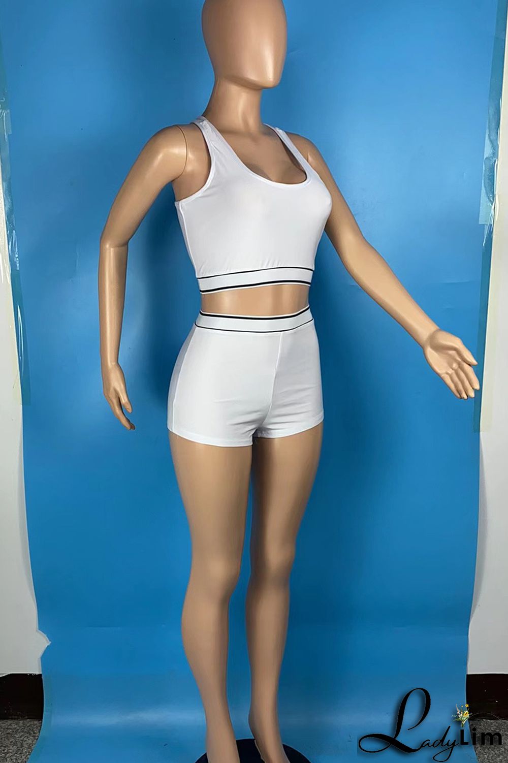 Rose Red Casual Sportswear Solid Split Joint O Neck Sleeveless Two Pieces