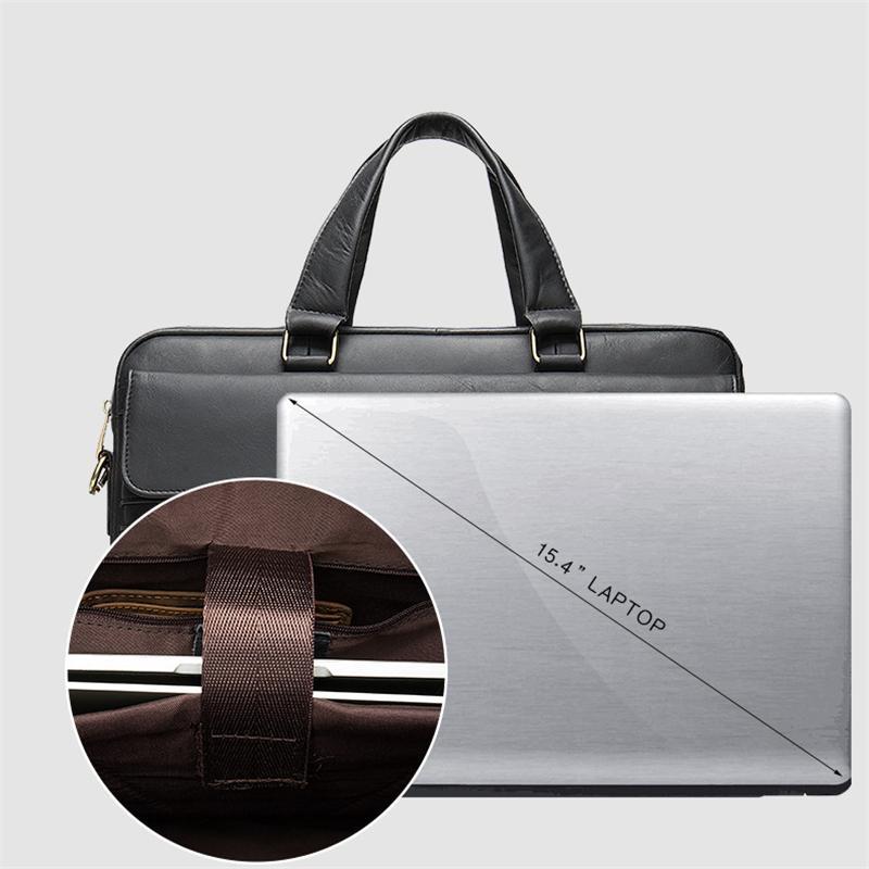 Classic Business Vintage Plain 15 Inch Laptop Bridfcese With Large Capacity