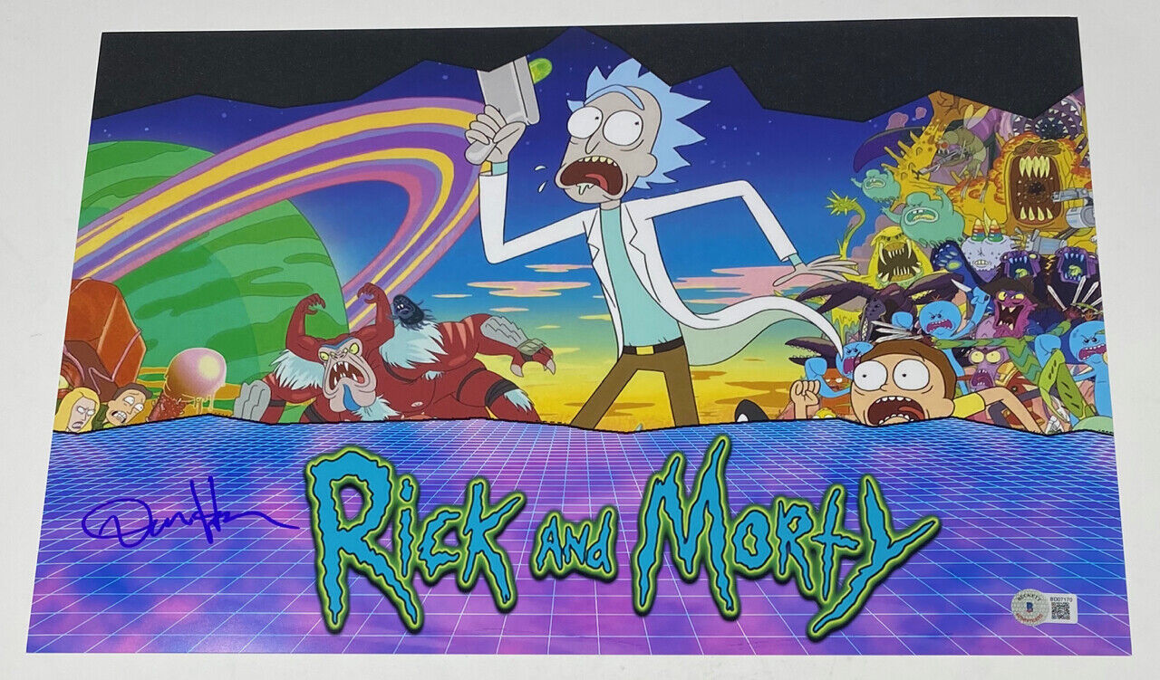 Dan Harmon Signed Autograph 12x18 Poster Photo Poster painting Rick & Morty Creator Beckett COA