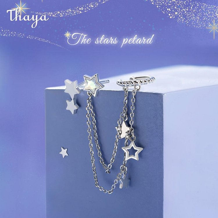 Thaya  Light Purple Star Dangle Chain Earrings