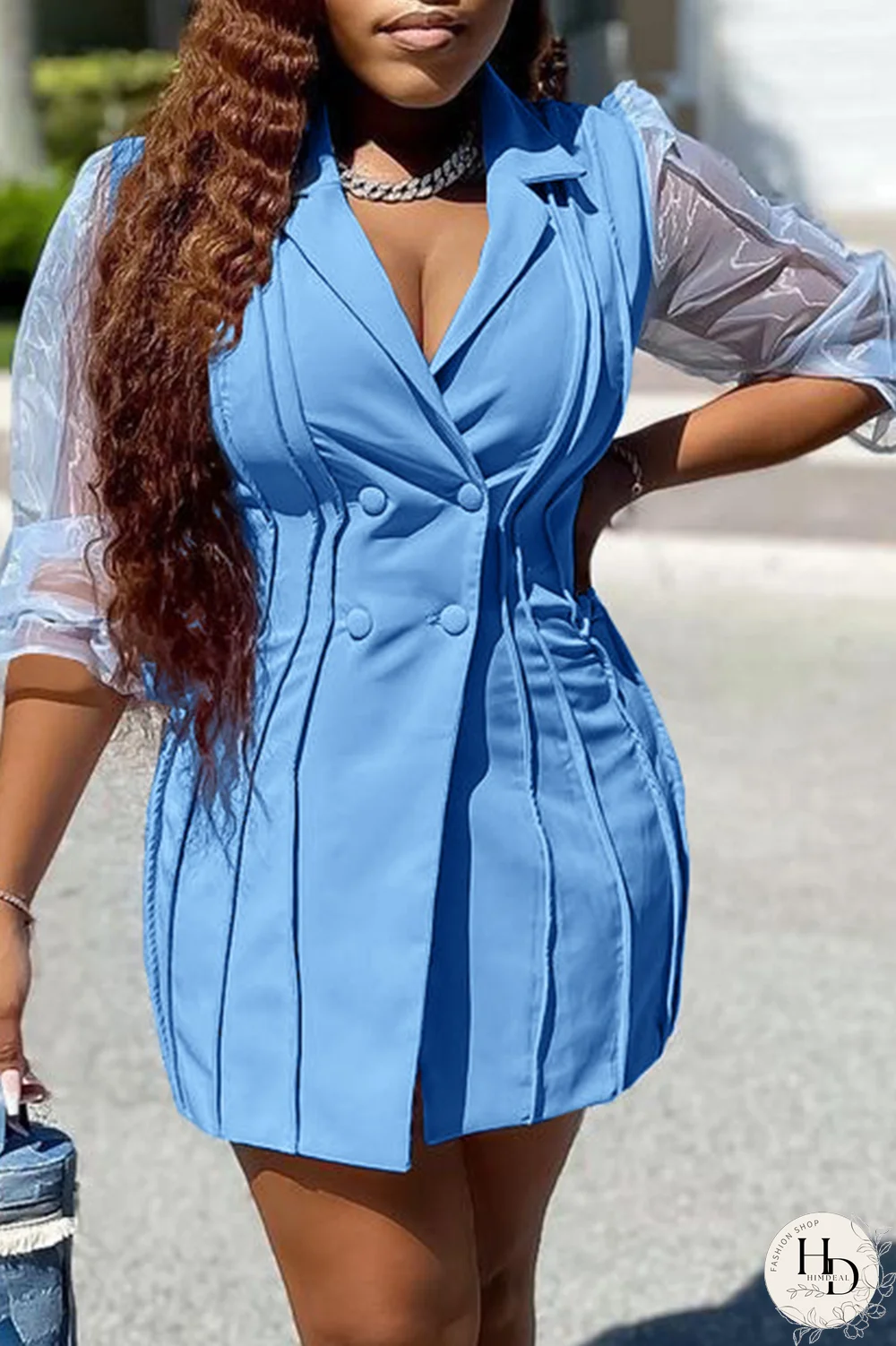 White Casual Solid Patchwork Turndown Collar Pencil Skirt Dresses