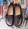 Women's Wide Width Leather Loafers Flat Shoes