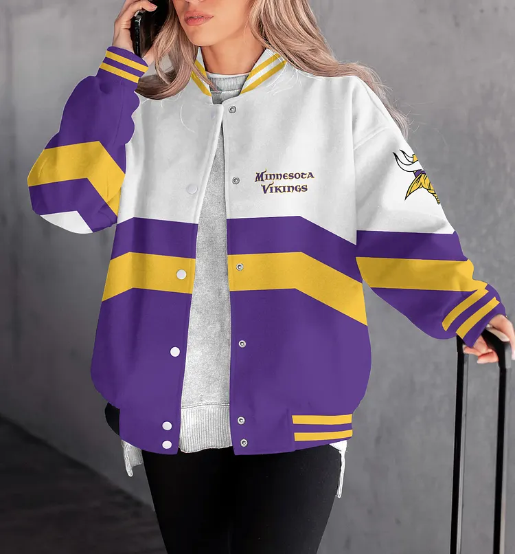 Minnesota Vikings Women Limited Edition  Full-Snap  Casual Jacket