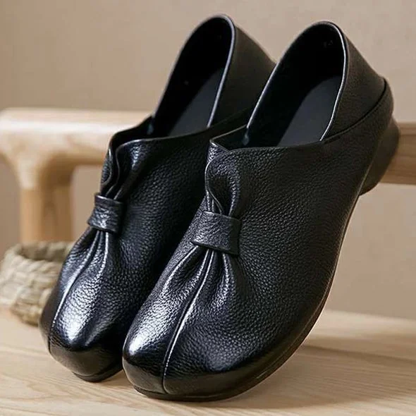 Butterfly Knot Soft Slip-on Leather Shoes