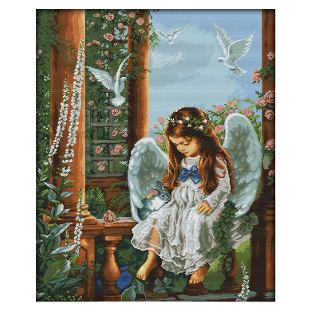

Love angel - 14CT Stamped Cross Stitch - 75*62cm, 501 Original