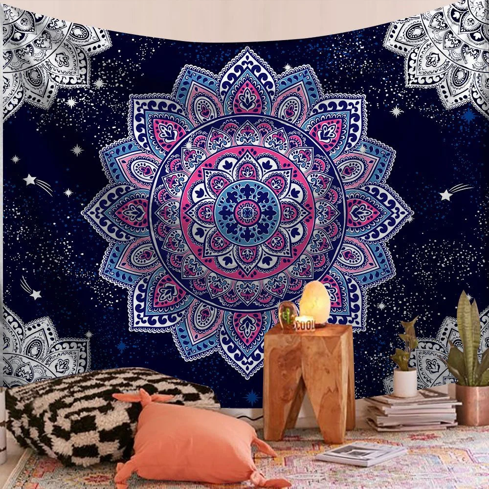 Polyester Mandala Print Tapestry Wall Hanging Carpet Throw Yoga Beach Mat Blanket Large 150*200cm Sleeping pad wall art Tapestry