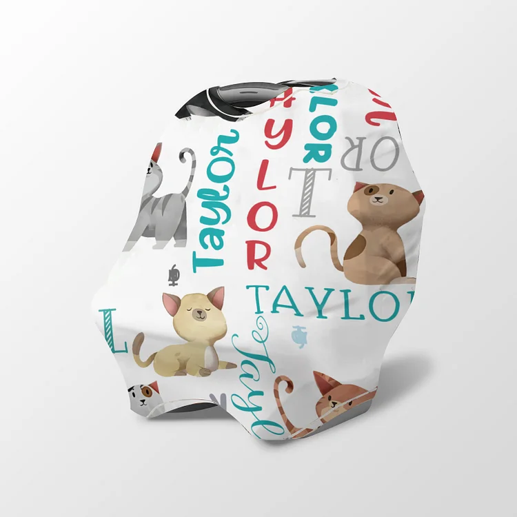 Personalized Cat Baby Car Seat Canopy| Canopyl228