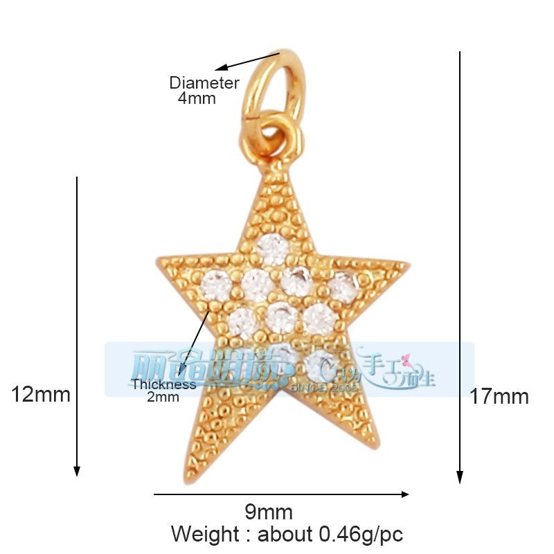 1 Piece 15 * 21mm 18 * 23mm 9*16mm Copper Zircon Sun Star Lightning Pendant Jewelry Accessories