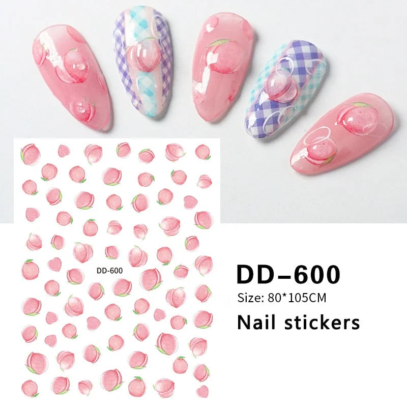 3D Rose Flowers Butterfly Sticker Sliders for Nails Elegant Leaf Floral Design Decals DIY Nail Art Decorations
