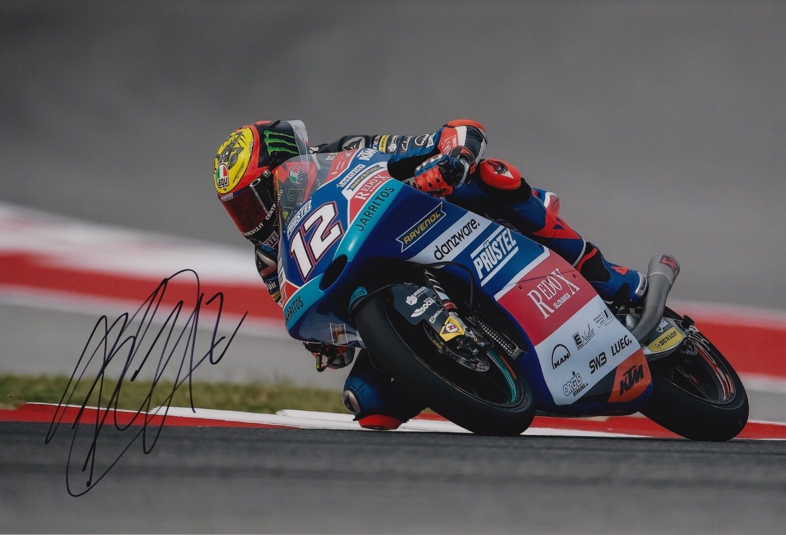 Marco Bezzecchi Hand Signed Redox KTM 12x8 Photo Poster painting 2018 MotoGP, Moto3.