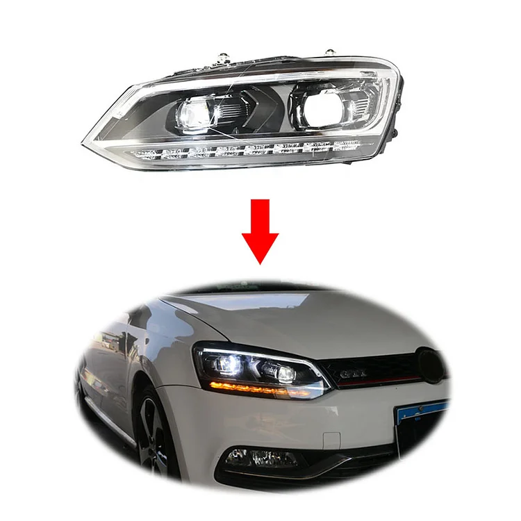 Upgrade Full LED Headlamp headlight For V W  vw Volkswagen Polo 2011-2018 head lamp head light plug and play ITN Auto