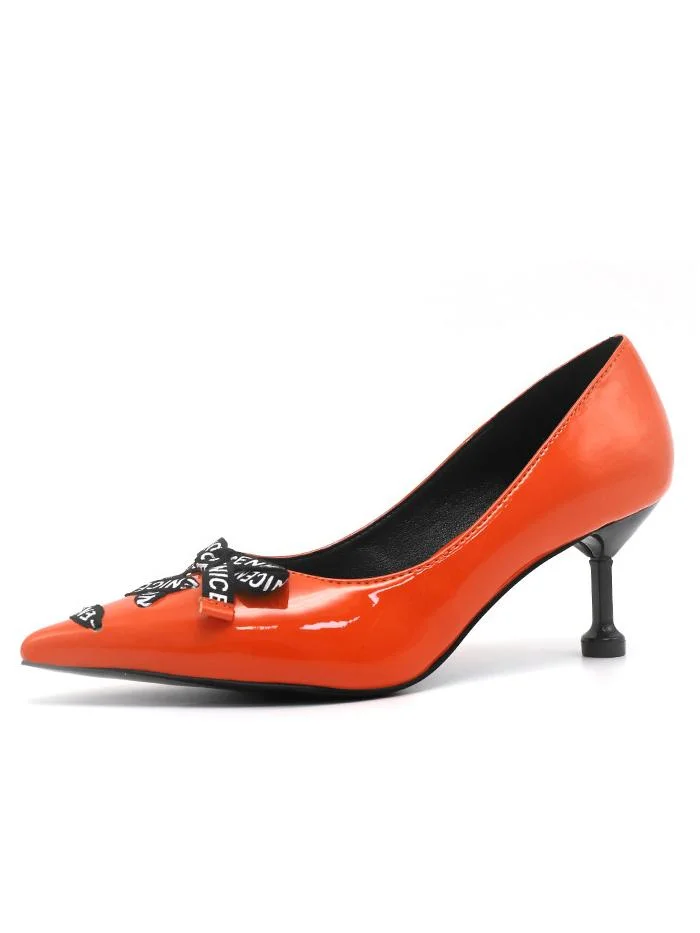 Fashion pointed cross straps bowknot coral high-heeled shoes