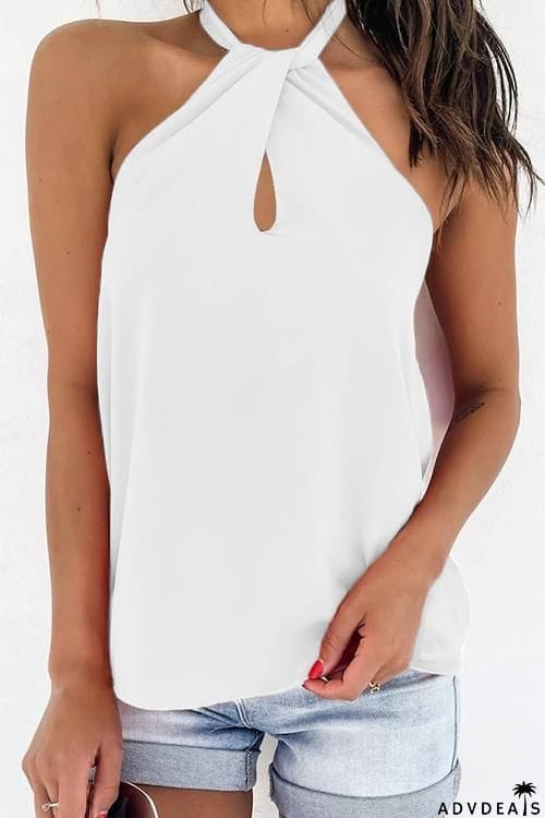 Solid Halter Neck Blouse