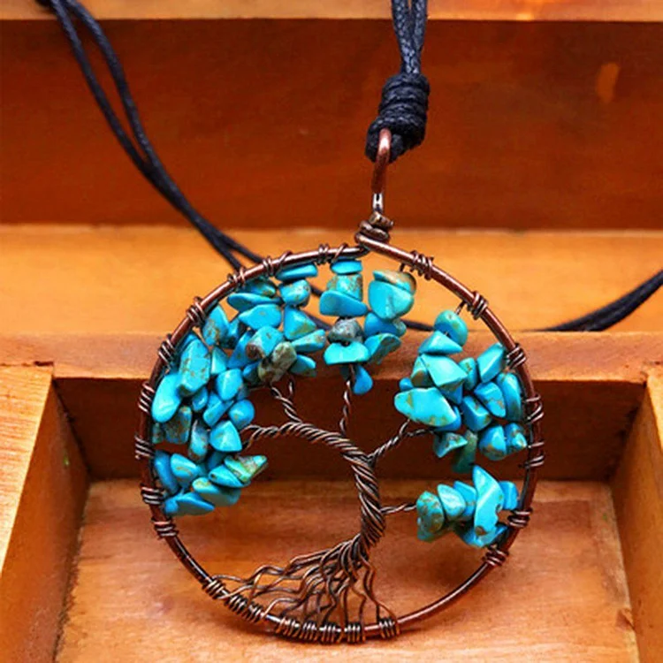 Tree Shape Roung Meatl Vintage Necklace