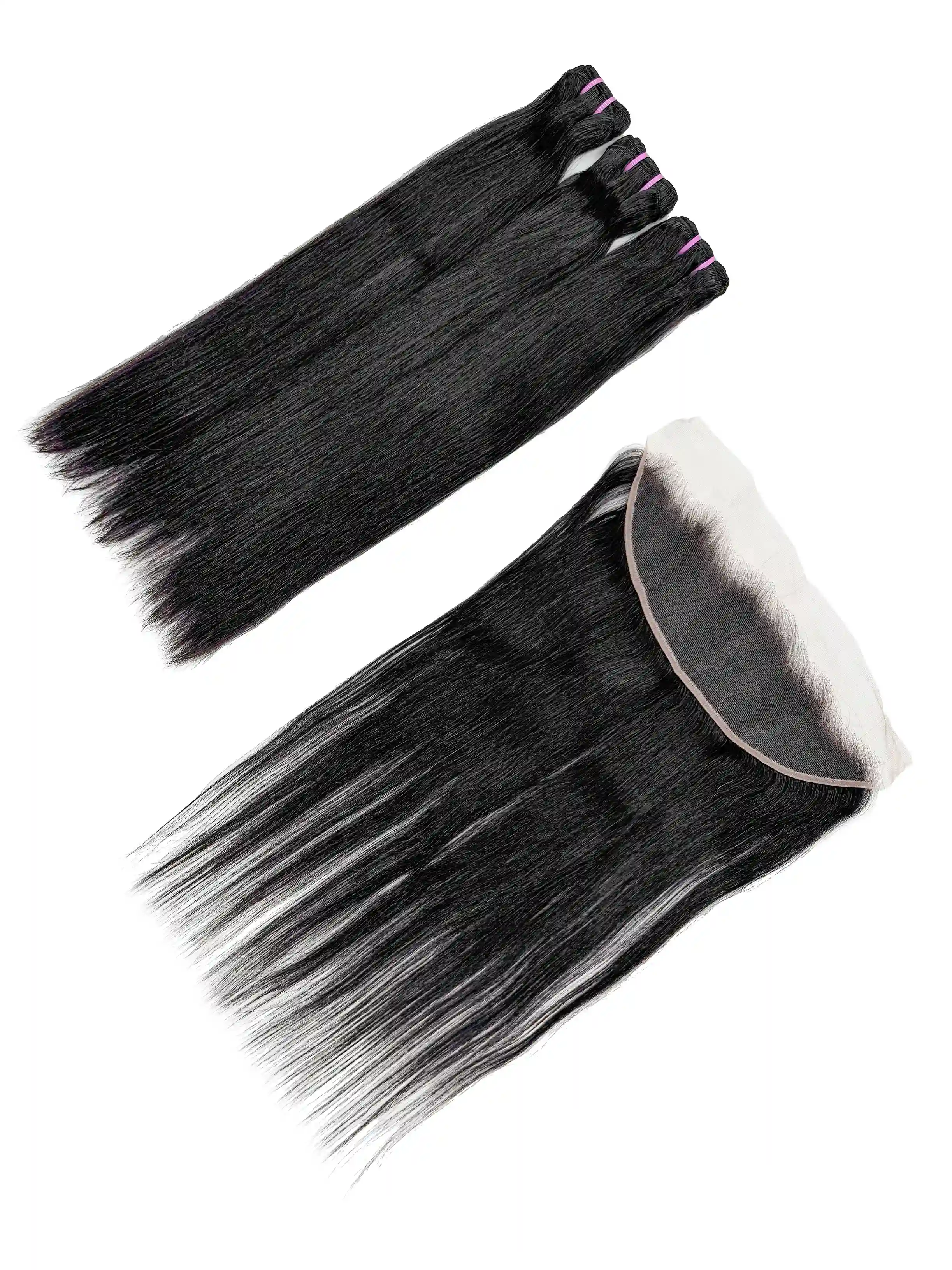 Straight 3PCS Bundles & 1PC 13x4 Lace Frontal | Transparent & HD Lace | 100% Human Hair | Top Virgin Hair