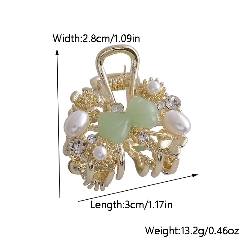 Women’s Classical Flower Bow Knot Alloy Inlay Rhinestones Hair Claws