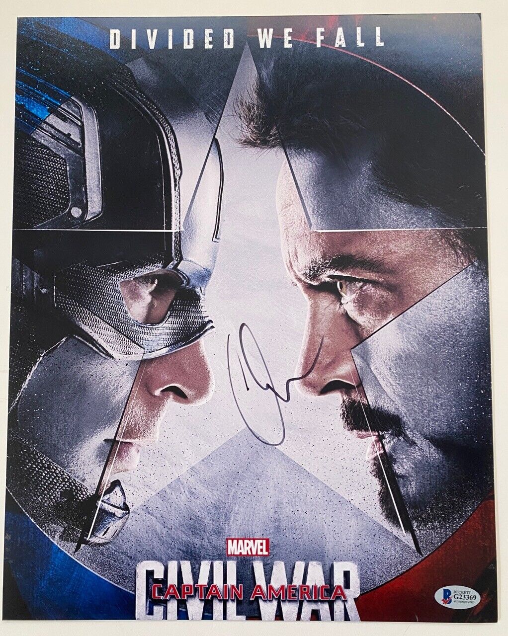 Chris Evans Signed Autograph 11x14 Photo Poster painting Captain America Civil War Beckett COA