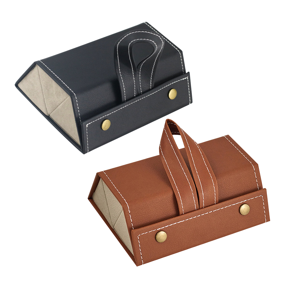 

3 Slot Jewelry Glasses Display Box Folding PU Leather Eyewear Storage Bag, Brown, 501 Original
